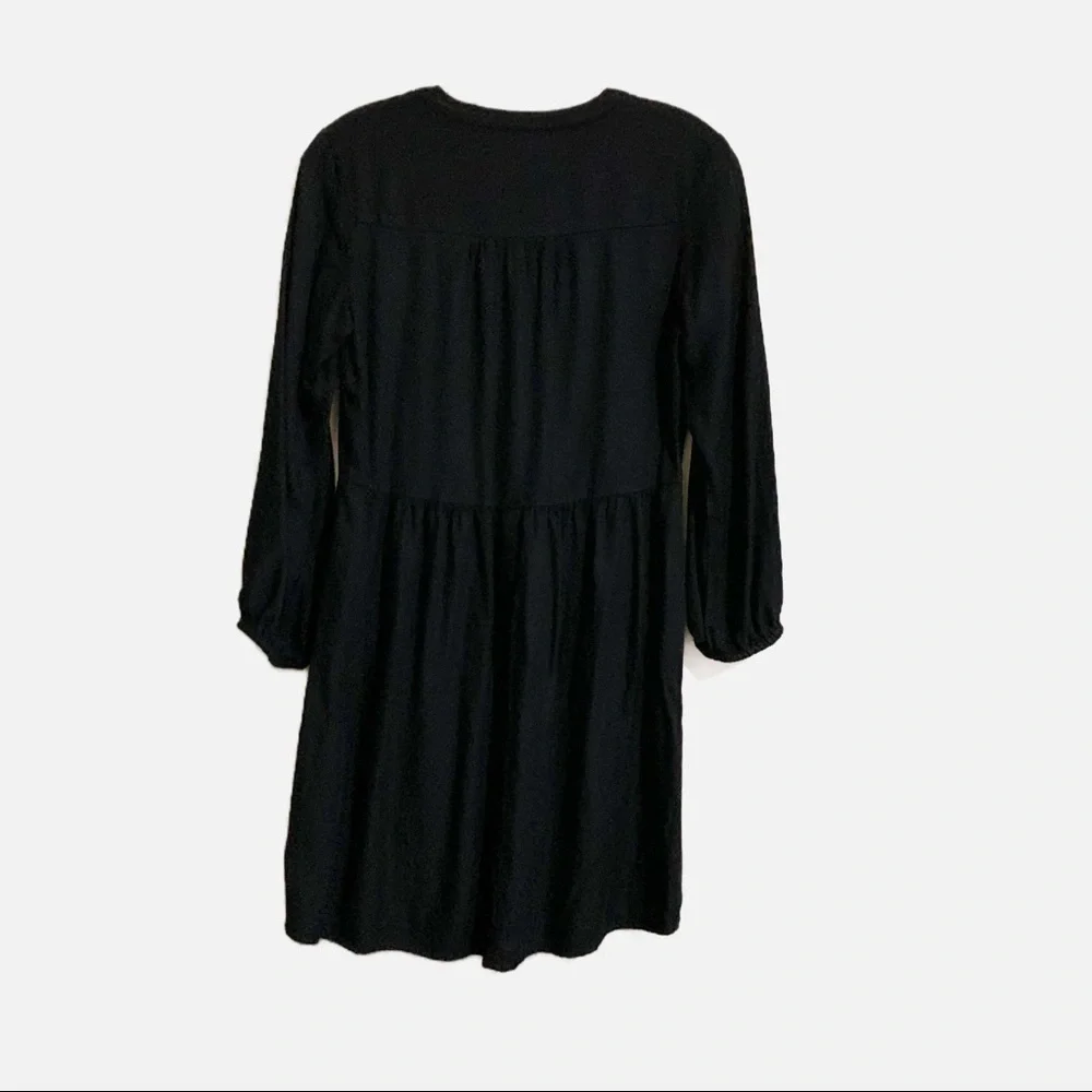 Old Navy Black Long Sleeve Henley Button down Dress. Size XS - Picture 2 of 9